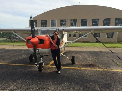 a student and a Cessna aircraft