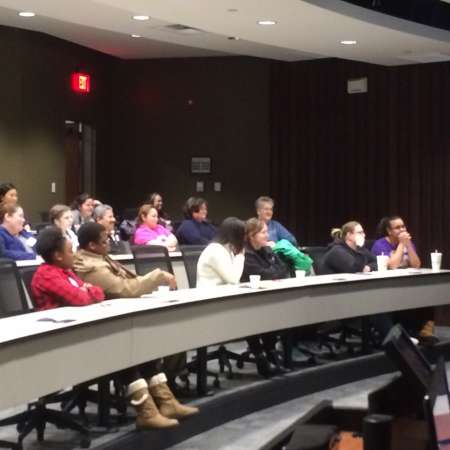 Group listening to Career Presentation.