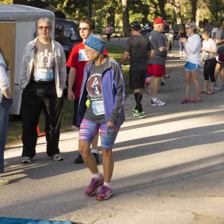 Runners prepare to begin the race.