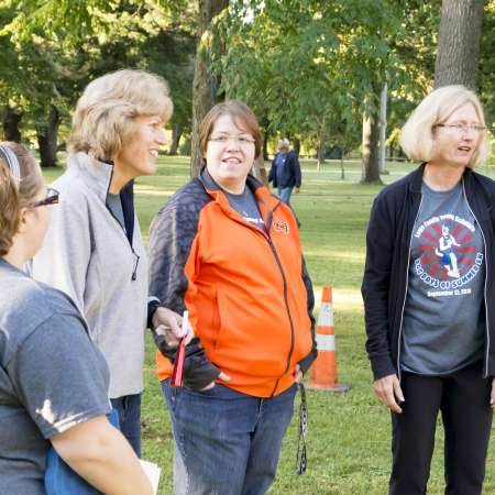 LFYS Program Representatives prepare for the runners to begin.