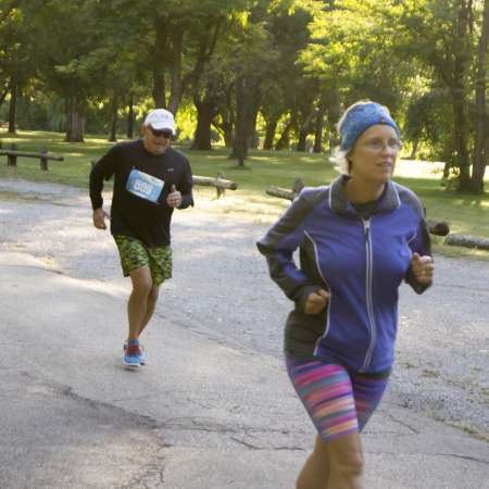 Runners along the course.