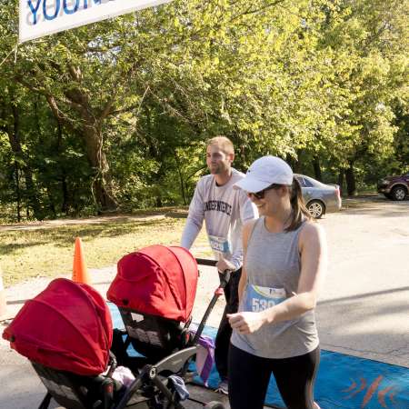 Family crosses the finish line.