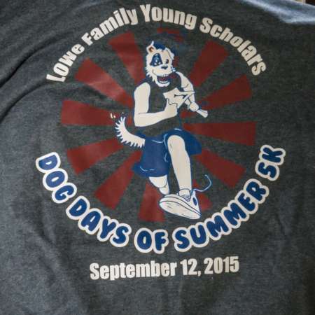 Closeup of LFYS Program 2nd Annual Dog Days of Summer shirt front.