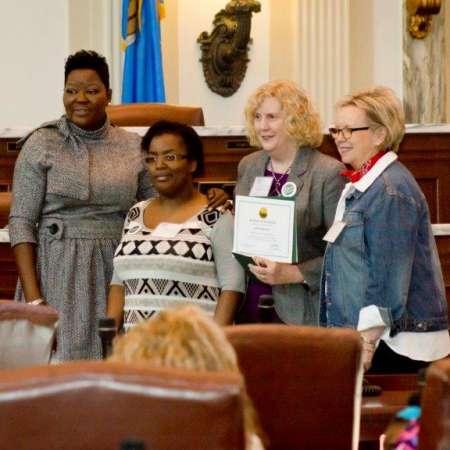 Mentor Cindy D., and student Miracle M. at Mentor Day at the Capitol.