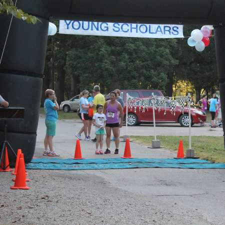 Runners gather at the start line.