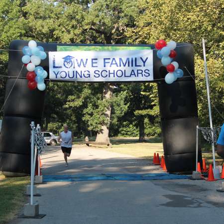 Runners cross the finish line.