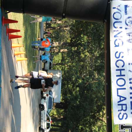 Runners cross the finish line.