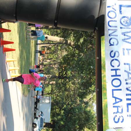 Runners cross the finish line.