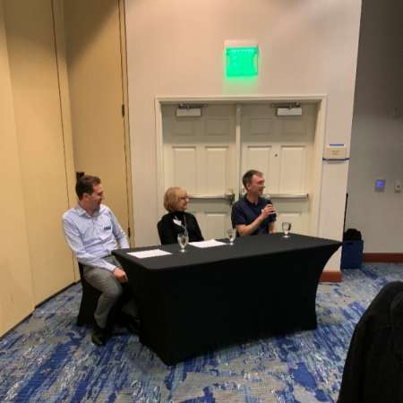 Panelists Steve, Jane, and David answer questions.