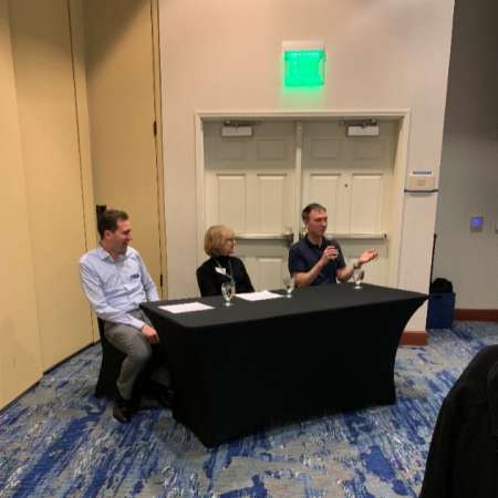 Panelists Steve, Jane, and David answer questions.