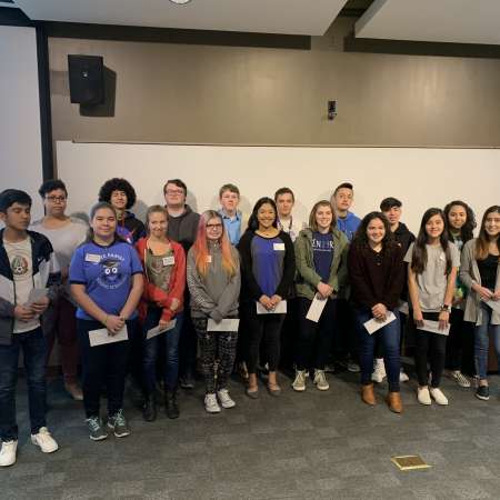 Students receive awards for attending all Quarterly Meetings and/or volunteer events the previous year.