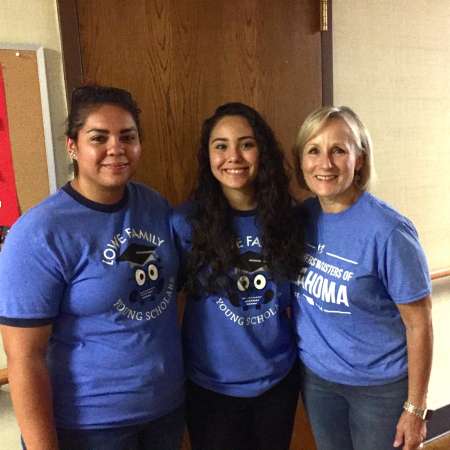 Jazmin, Nazhira, and Donna volunteer at Pack the Backpacks.