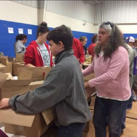 Students waiting to pack their boxes.