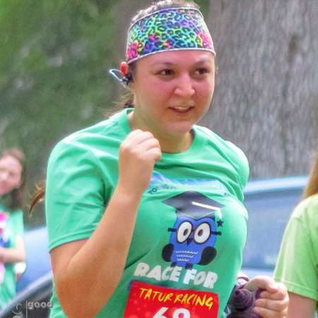 Runner approaching the finish line.