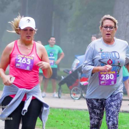 Runner approaching the finish line.