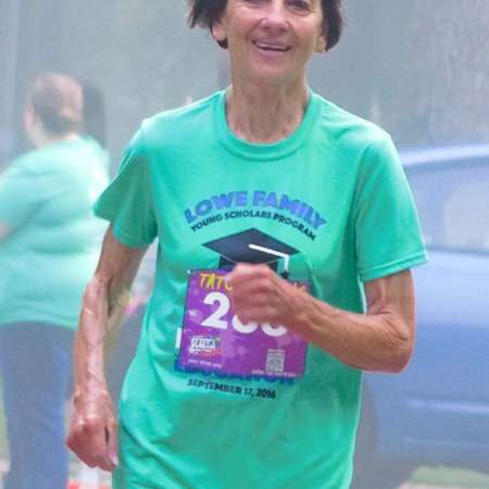 Runner approaching the finish line.