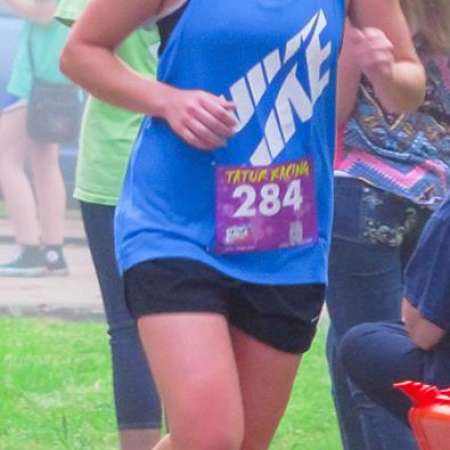 Runner approaching the finish line.