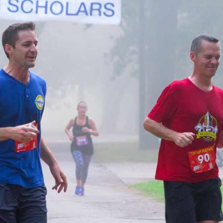 Runner approaching the finish line.