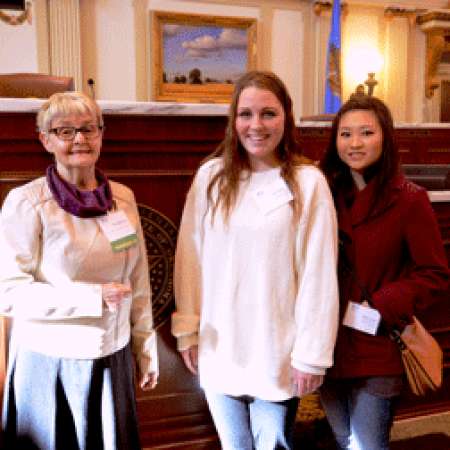 Katy B., Mentor Joan M., and Julie P. at Mentor Day at the Capitol.