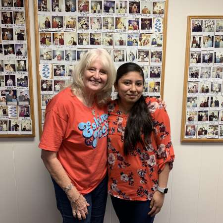 Guadalupe and her mentor at Match Meeting.