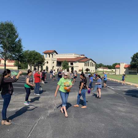 Scarf tossing activity.