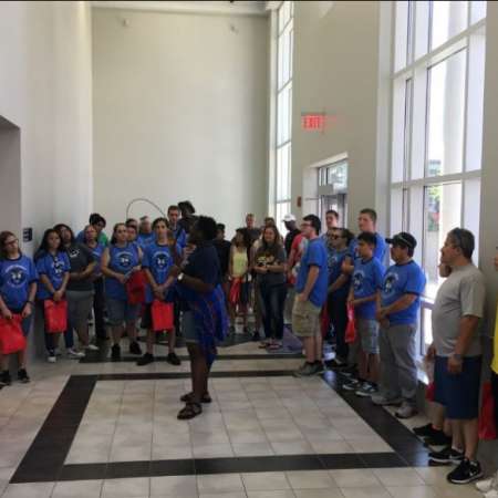 Students tour Baird Hall.