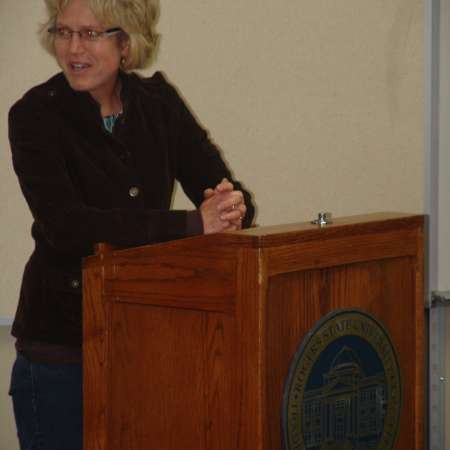 Karen speaking to the group.