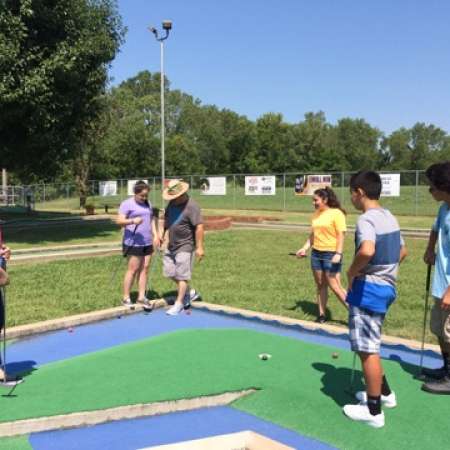 Students and Parents came to play mini golf at the Sooner Junior Mini Golf Course.