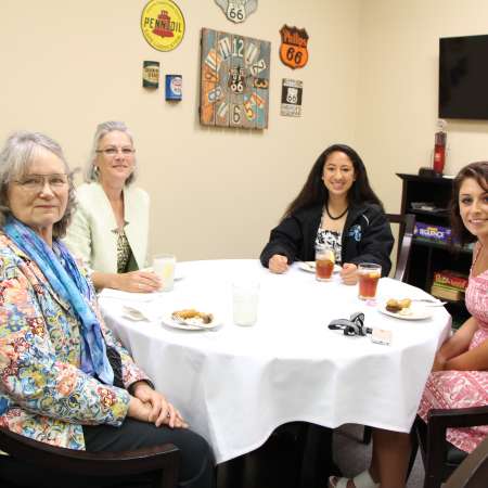 Deborah, Laurie, Clara, and Somer at the Senior Luncheon.