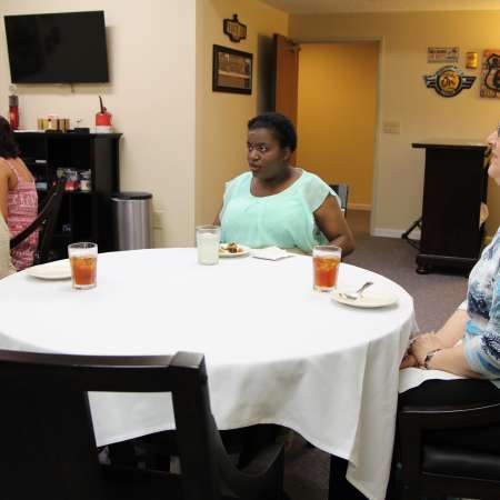 Cindy, Miracle, and Bobbe at the Senior Luncheon.