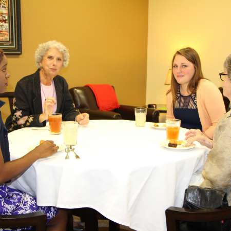 Tymara, Fran, Katy, and Joan at the Senior Luncheon.