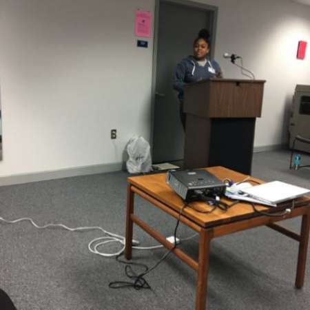 Jade H. gives presentation about RYLA Camp.